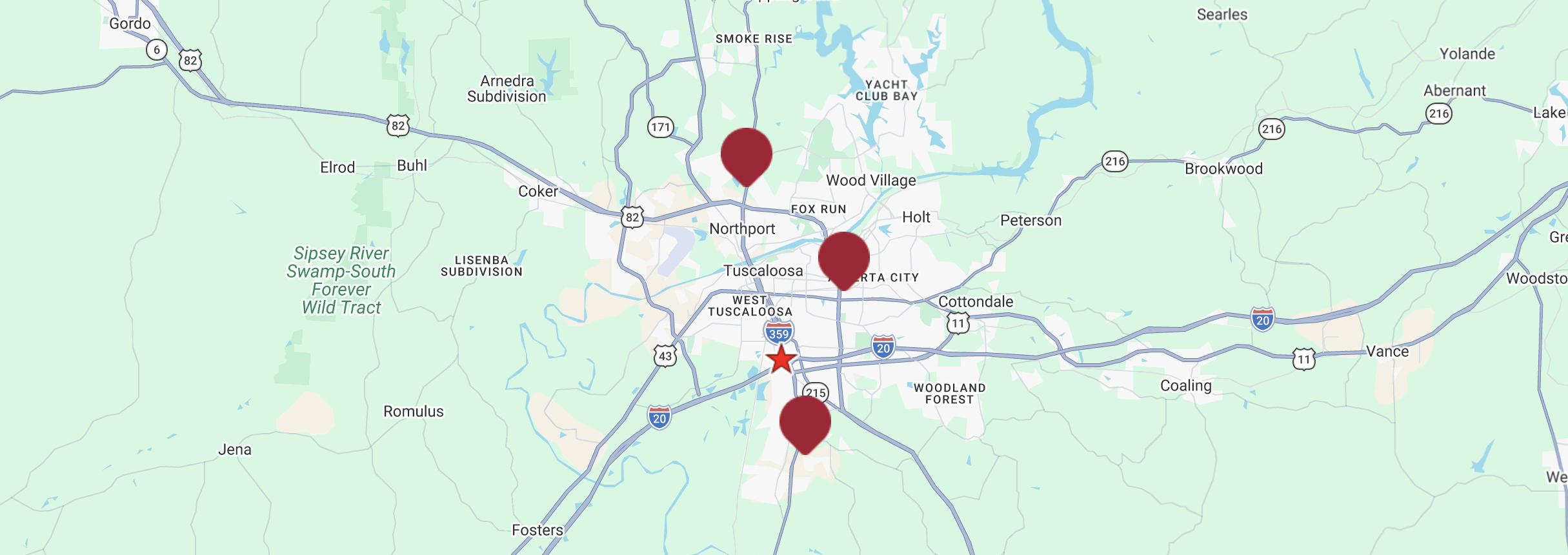 Tiger-Rock Tuscaloosa Map